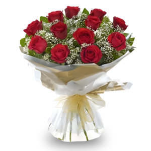Red rose bouquet arranged elegantly for same-day online flower delivery in Amman Jordan